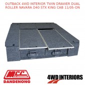 OUTBACK 4WD INTERIOR TWIN DRAWER DUAL ROLLER NAVARA D40 STX KING CAB 11/05-ON